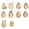 Bunnies Eggs Shape Cutouts Unfinished Wood Slices for Adult Children Painting Hanging Ornament Home Decoration