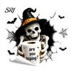 Autocollants de Couvercle de Siège de Toilette Halloween Accents de Maison Salle de Bain, Décor Festif Fantôme Squelette Fissure 3D Effrayante pour Invités Autocollants de Couvercle de Réservoir, Imperméable