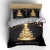 Golden Sparkling Christmas Tree Bedding Duvet Cover Set Duvet Cover Pillowcases  (1*Duvet Cover 2*Pillowcases, without duvet insert)