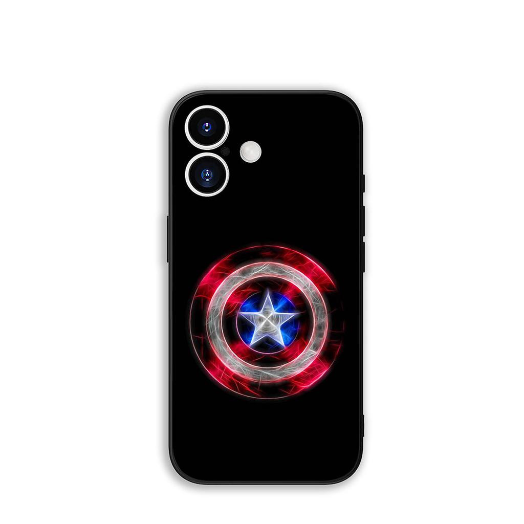 for Apple iPhone 16 15 14 Plus 13 12 Mini 17 Pro Max + ProMax 16E Air 15+ Phone Cover Case Captain America Shield Marvel Casing