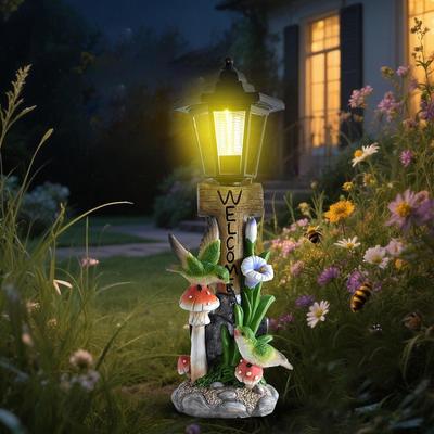 Gartenvogelstatue Solarlampe Kreative Nachtlampe Terrassendekoration für Treppen