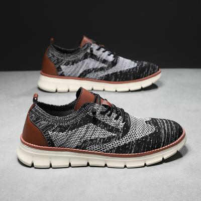 British Style Men's Shoes Summer Breathable Sports Shoes Fly-woven Mesh Shoes Men's Large Size Running Shoes