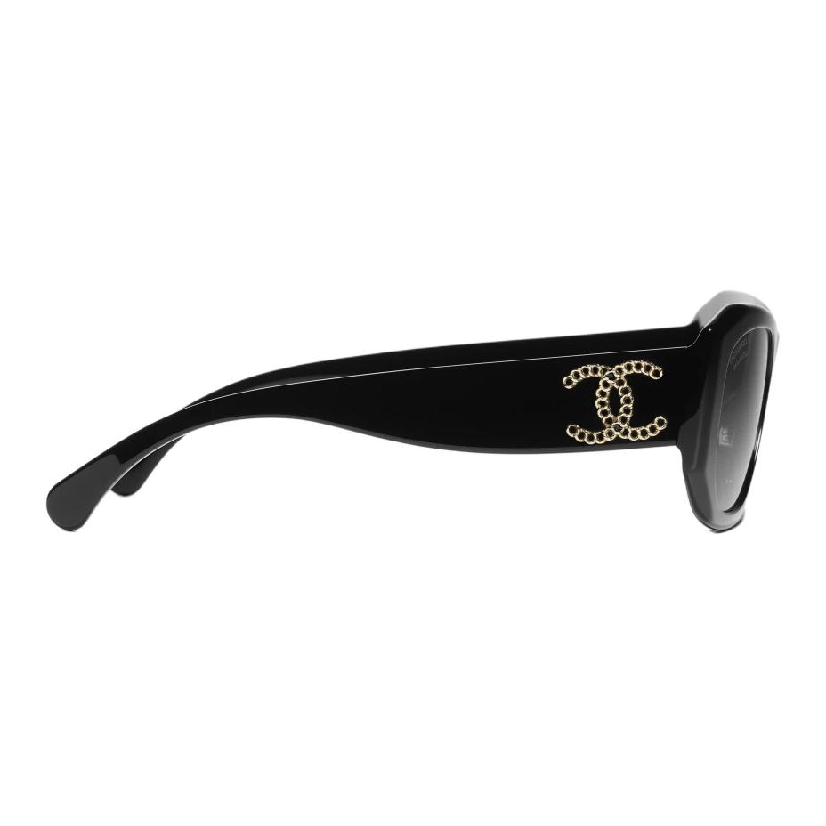 Chanel Logo Acetate Square Sunglasses Unisex sunglasses Black CH5554-C622/T8