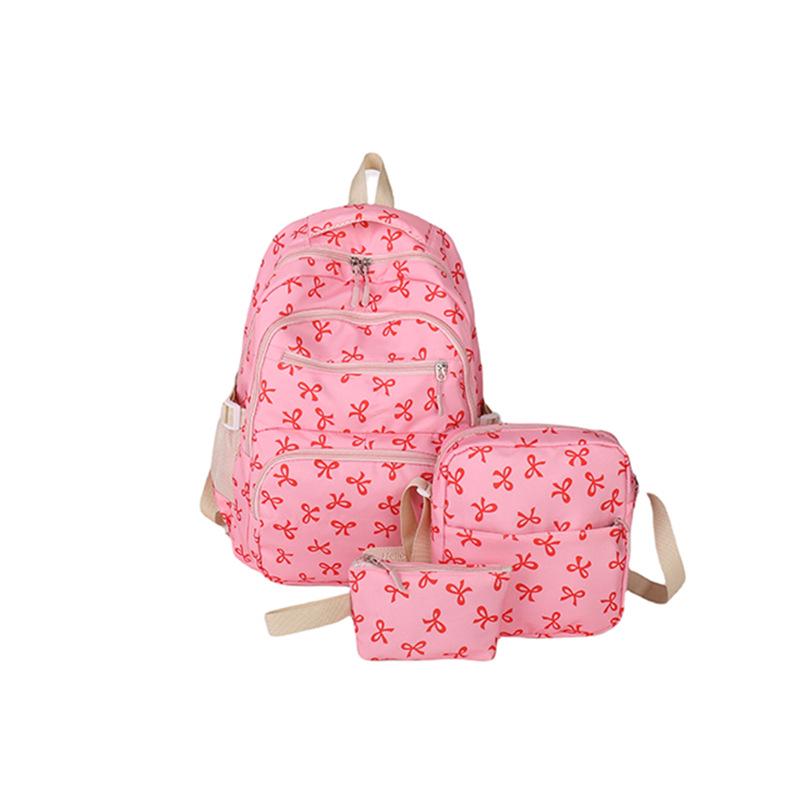 2025 Trendy Women's Three-Piece Backpack Set: Large Capacity, Fashionable College & Travel Bag