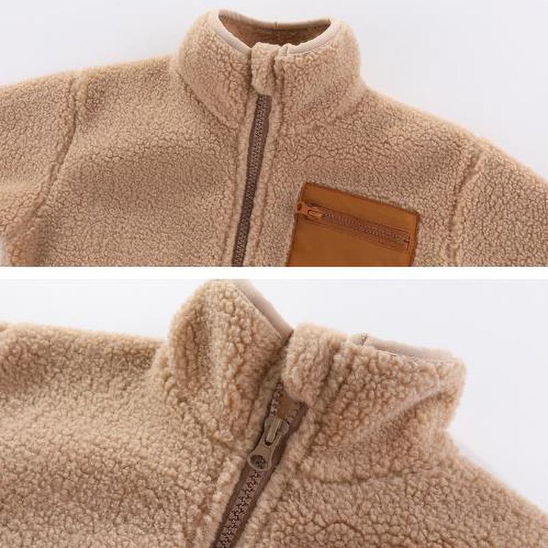 Boys Jacket Autumn Winter Warm Fleece Baby Coats Fashion Zipper Children's Outerwear Plush Kids