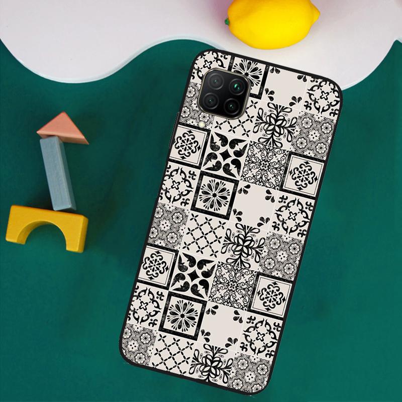 Boho Tile Mosaic Aesthetic For Huawei Nova Y73 Y72 Y70 Y90 Y60 Y61 Y91 12s 12i 11i 8i 9 10 SE P40 Lite P30 P60 Pro Case