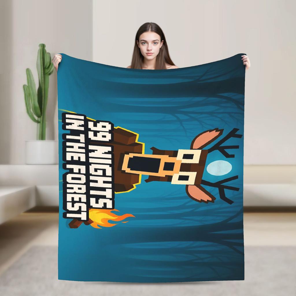 Horrorspiele 99 Nächte im Wald Decke Plüsch Lustige Warme Überwurfdecken für Stuhlbezug Sofa Sommer