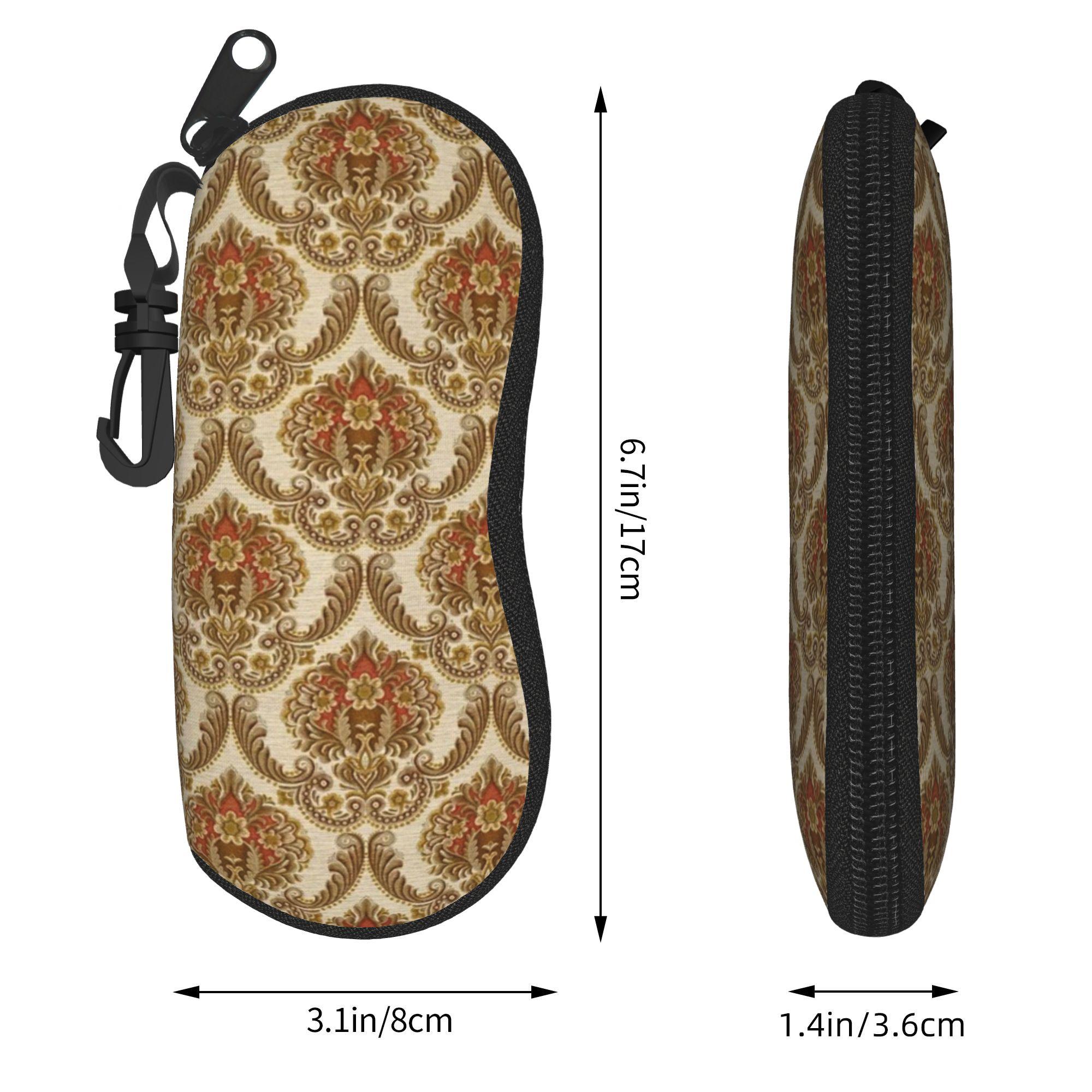 Gouden Medaillon Barok Merch Brillenetui voor Meisje Jongen Waterdichte Doos Zonnebril Opbergdoos Beschermer Brillen Container M beige