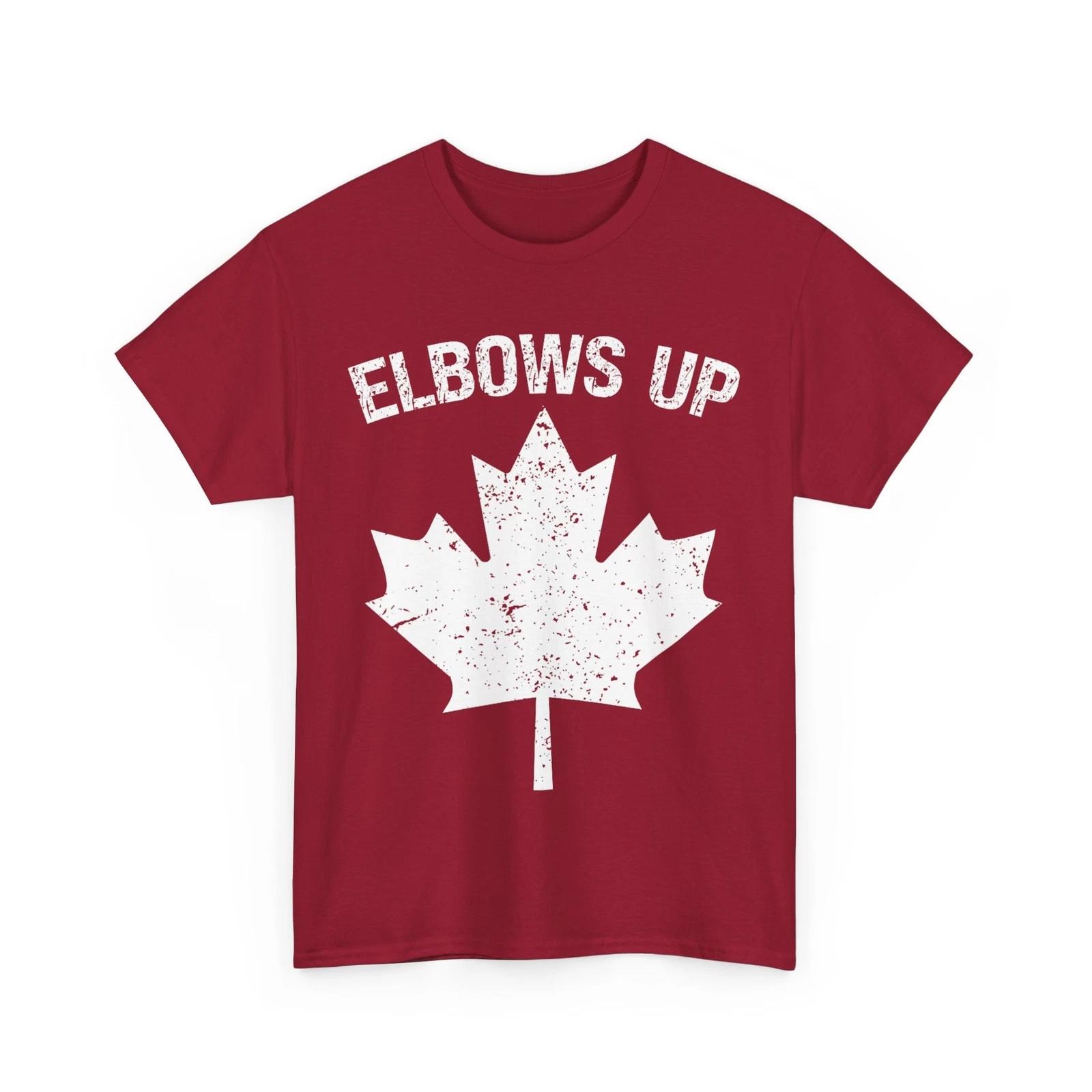 Elbows Up Canada True North Strong Free Proud Canadian Red T shirt 4XL