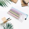 5PCS Stationery Storage Folder File Mesh Zipper Pouch Travel A4 A5 A6 A3 Document Bag Zip File Folders School Office Supplies