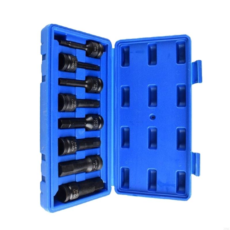 Industrial H 1/2Inch Pneumatic Wrench Drive Impact Socket Includes H5 H6 H8 H 10 H12 H14 H17 H19 Size Bit J0MC