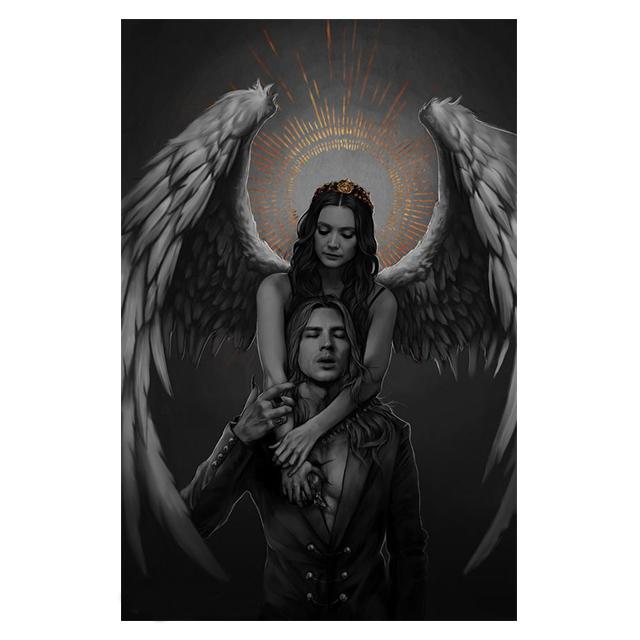 

Винтажная классическая живопись, ангел-хранитель с мечом , постеры, напечатанные на холсте, на стену, художественная роспись, 21*30cm No Frame