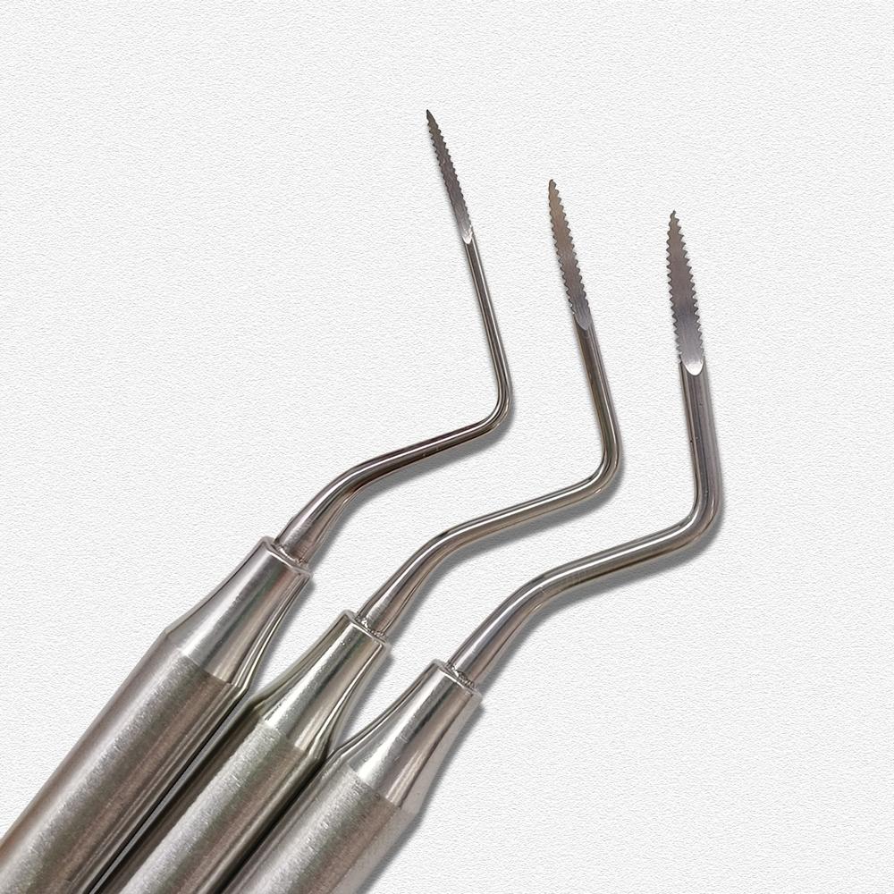 1 Pc or 2 Pcs or 3 Pcs Dental Root Tip Pick Tool Tooth Elevator with Saw Tooth Tip Dental Minimally Invasive Extraction Surgical Instrument Efficient
