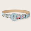 Flower Floral Belt Printed Retro Waistband Personality PU Leather Waistband  Party