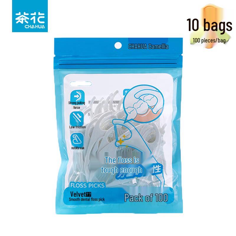 Chahua Fine Smooth Dental Floss Sticks, 1000 Count