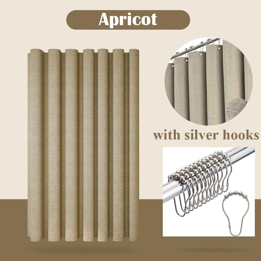 Плотная занавеска для душа с имитацией льна — фото 22