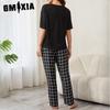 GMXIA Pajamas Women's Spring and Summer Thin Short-sleeved Trousers Homewear Suit