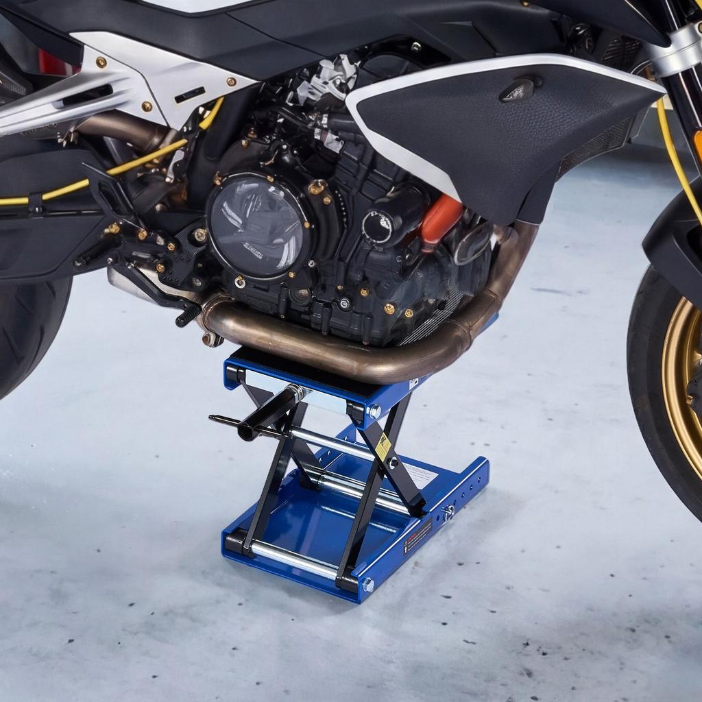 VEVOR Motorcycle Lift, 499 Kg Motorcycle Scissor Lift Jack with Wide Deck & Locking Pin, 95-340 Mm Center Hoist Crank Stand