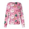 Women's Christmas-printed Casual Long-sleeved Single-breasted Work Uniform Cardigan