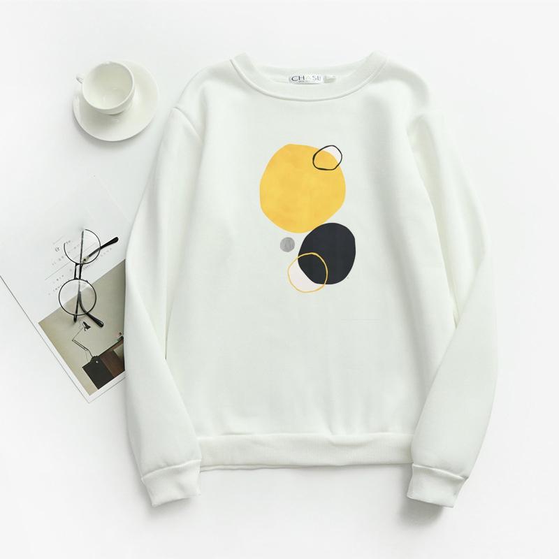 TWINFLAMES New Hoodie Women Oversized Wool Sweatshirt Casual Long Sleeve Top Printed O Collar Loose Casual Long Sleeve Jumper Top