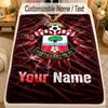 Flannel BlanketSouthampton FC Custom Name Text Personalized Soft Warm Throw Blanket Home Decor Gift