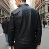 New men's slim-fit PU leather jacket stand-up collar locomotive jacket spring and autumn fashion trendy coat