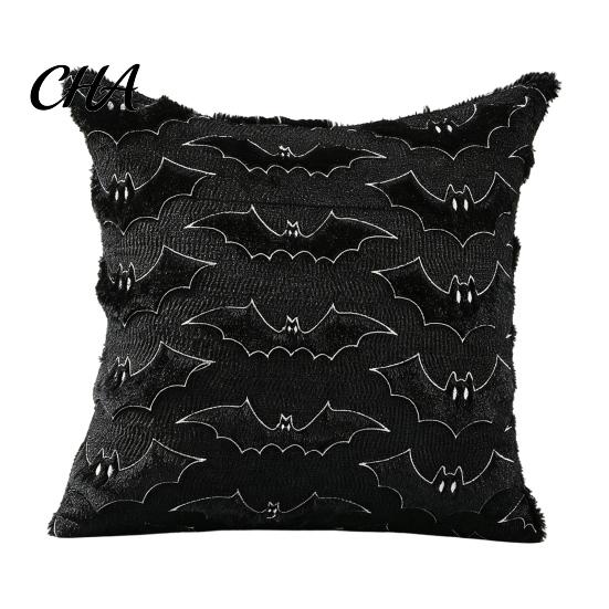 Versatile Seasonal Cushion Covers Halloween Ghost Cover, Plush Embroidered Throw Pillow 18x18 Cute Cover Inch Case for Home Sofa Bed Decor Party