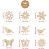 50pcs Wooden Cutouts Table Confetti Rustic Decoration Ornaments Wood Bird Butterfly Flower Slices Wooden Embellishments