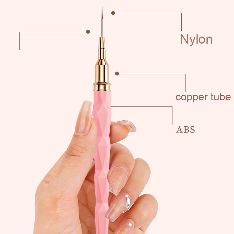 5Pcs Colorful Nail Art Liner Painting Brushes Ultra-thin Line Drawing Tool 7/9/11/15/25mm Details Manicure Nail Liners Pen Tool