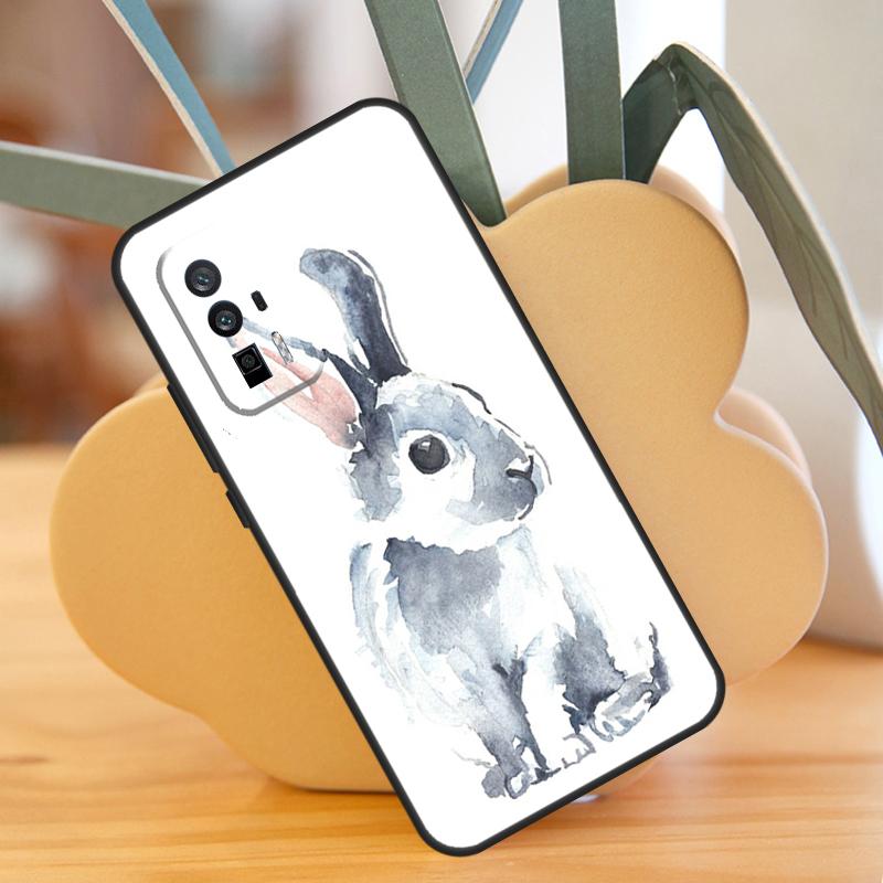 Cute Bunny Rabbit Case For POCO F6 Pro X6 X5 X3 F3 F5 M6 M5s Xiaomi 13T Pro 11T 12T 12 13 Lite 14 Ultra Cover