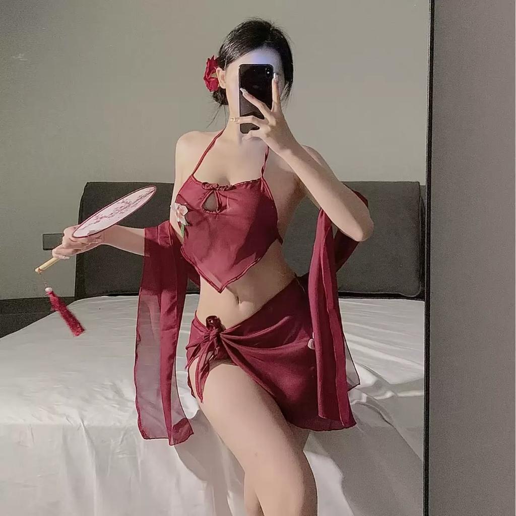 National Trend Romantic Lingerie, Pure Sensual and Sexy Dancer, Bed Seductive Uniform, Hanfu, Strapless Belly Band, No Need To Take Off Set