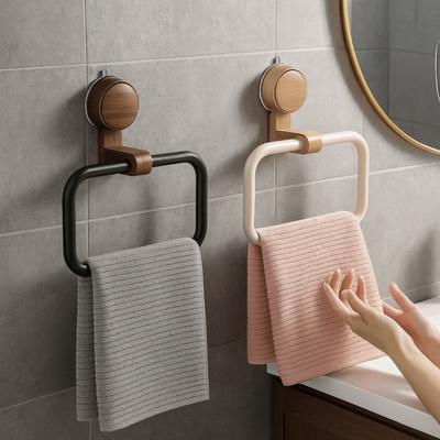 Aluminum Zinc Zinc Alloy Walnut Wood Towel Holder Medieval Style Bathroom Towel Ring  Bathroom
