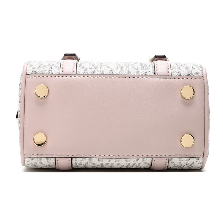 Michael Kors Borsa Boston Monogram Bedford Color Block Ecopelle da Donna Vanilla-White Nude-Pink 32F9G06C0B-173