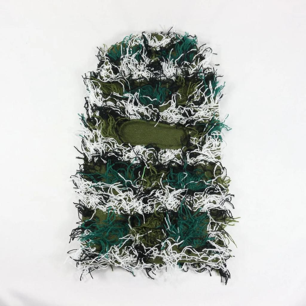 Winter Full Face Ski Mask for Women – Hip Hop Balaclava, Distressed Knitted, Warm Camouflage Fuzzy Ski Beanies Outdoor Hat