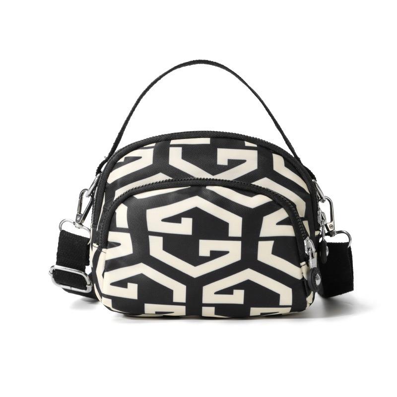 Small Bag, Women's Nylon Shoulder Crossbody Bag, Casual Printed Small Square Bag