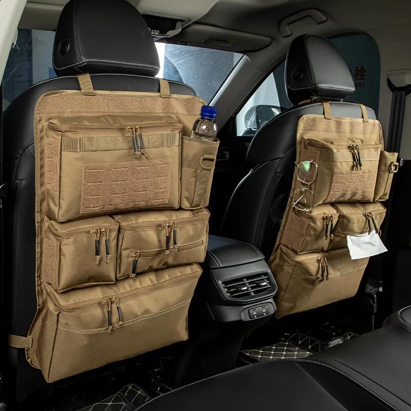 Multifunctional luggage organizer and storage bag, tactical storage bag for car rear seats, hanging rear seat bag