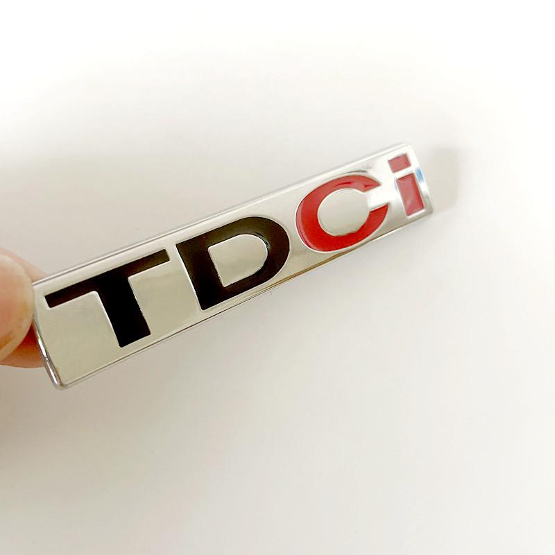 DTNS3 3D Metal Red Black TDCI Logo Emblem Car Front Grill Badge For Ford Fiesta Kuga Mondeo MK3 Focus MK2 TDCI Sticker Accessories