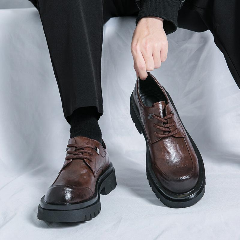 

Leather Shoes Men s Shoes Autumn Business Dress British Style Hand Grab Men s Casual Groom Wedding Shoes 38
