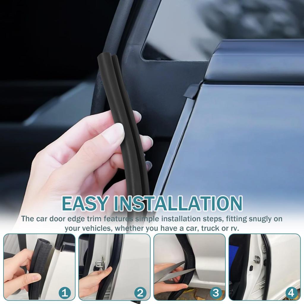 VORCOOL Car Door Car Door Seal Auto Door Edge Rubber Edge Soundproofing Insulation 6 Meters Weatherstrip, Strip, Trim, Trim, Strip,
