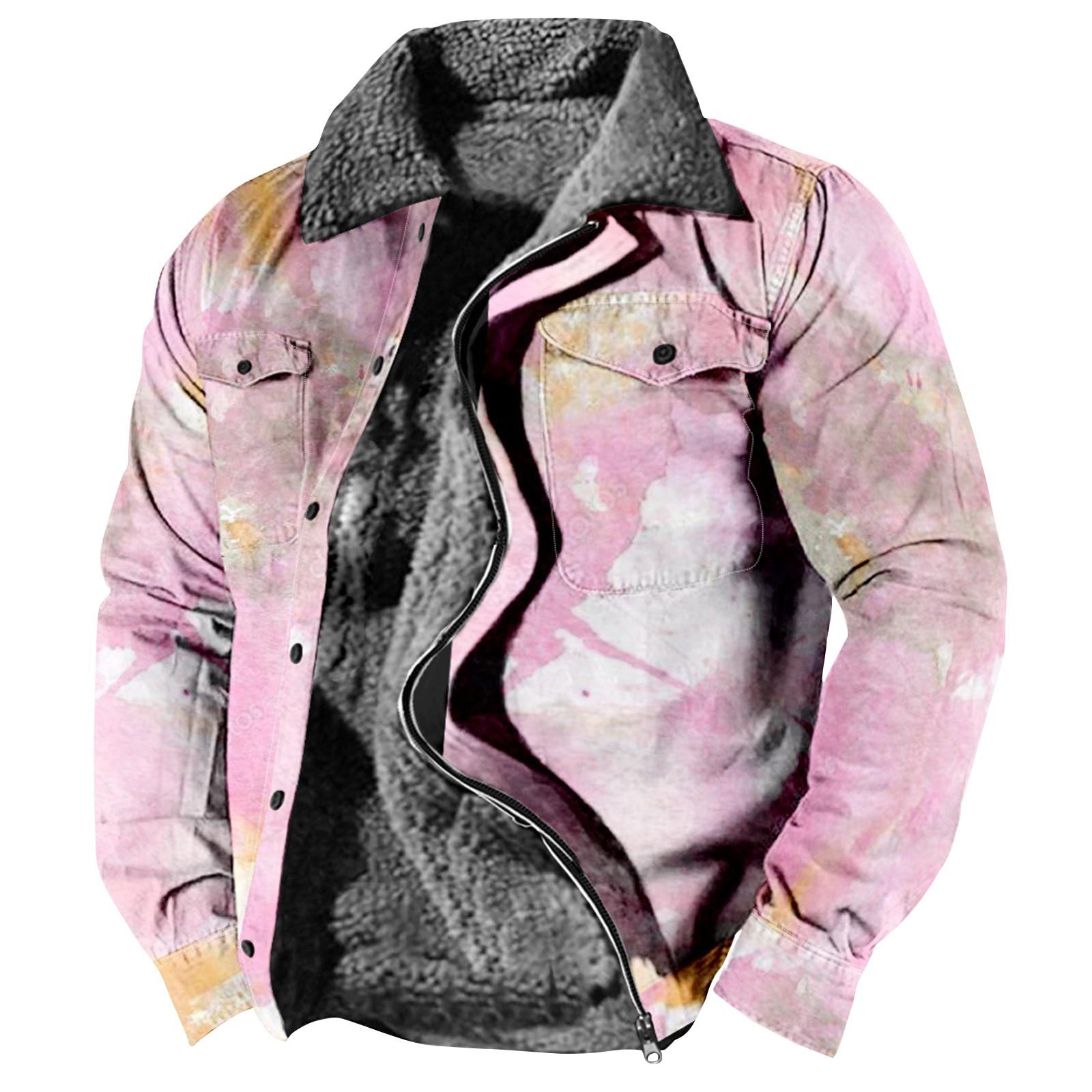 

Мужская флисовая куртка с принтом, утолщенное пальто, мужская повседневная модная теплая куртка XXXL небесно-голубой