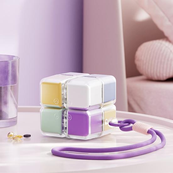 Pill Box Weekly Organizer with Independent Compartments Pill Case Spill-Proof Compact Container for Pockets Small Bags