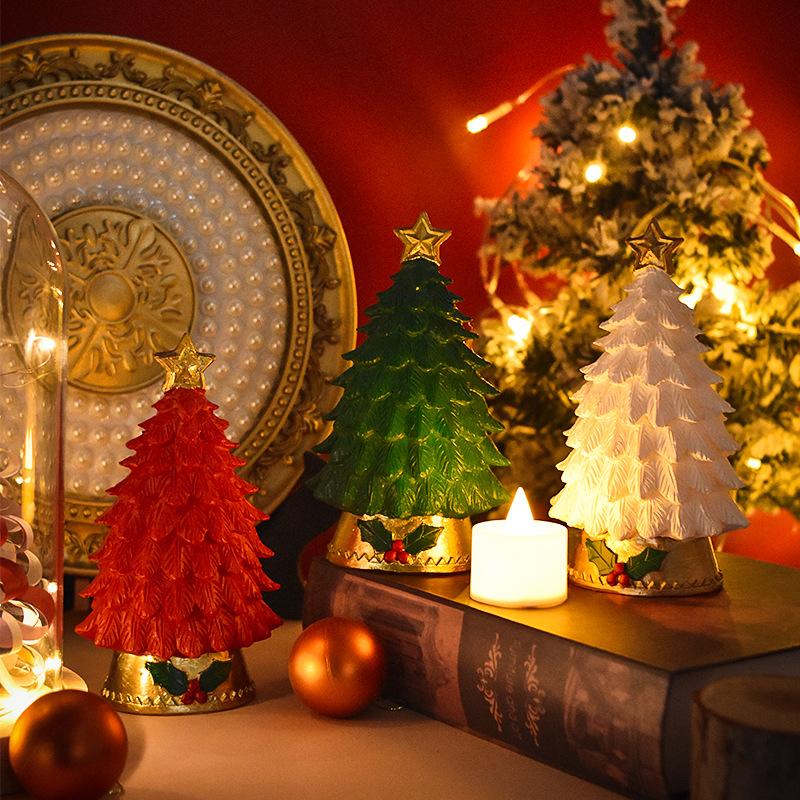 Christmas Tree Resin Craftsmanship Ornaments Will Shine, Home Furnishings, Indoor Festive Atmosphere, Room Desktop Decoration