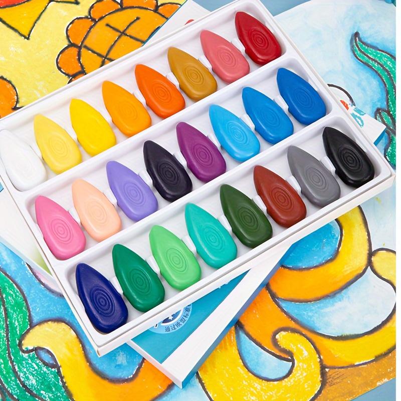12 color/24 color crayon oil painting stick, crayon not dirty hands, water droplets, crayon not sticky hands, safety student art