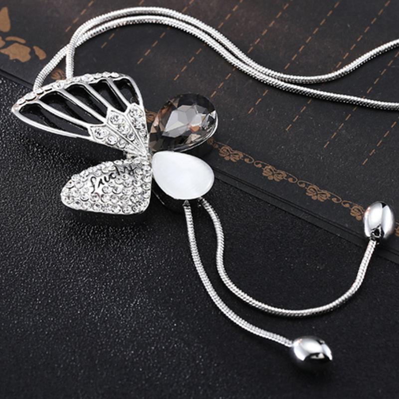 

Korean Butterfly Tassel Long Necklace for Women - Fashionable Autumn & Winter Accessory