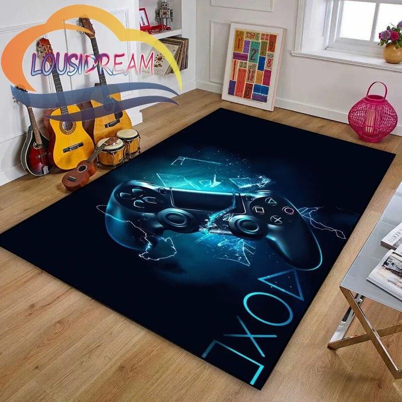 Gamer or Game handle Playroom and Bedroom Plush Carpet Non-slip  Soft Play Mat Bed Area Rug Parlor Decor