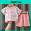 Childrens Summer Cotton T Shirt Shorts Set With Cartoon Prints For Toddler Boys And Girls