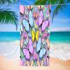 Butterfly And Flowers Bath Towel Soft Quick Dry Beach Towel Absorbent Hand Towels Multipurpose for Bathroom Hotel Gym Spa Sport