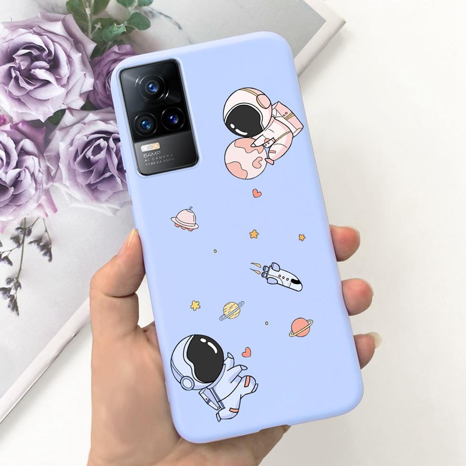For Vivo V21e Case Vivo V21E 4G V 21E V2061 Lovely Cartoon Candy Color Soft Silicone TPU Phone Back Cover