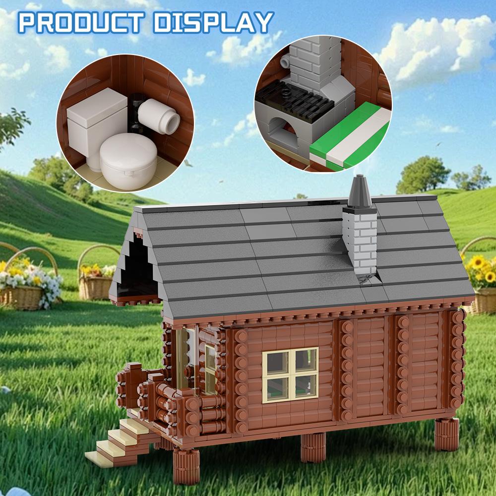 MOC Wood Cabin Building Blocks Medieval Wood Cabin Architecture Street View Bricks Model Assembly Toys Kids DIY Birthday Gifts