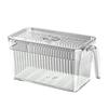 Save Space Timed Refrigerator Organizer Sealed Drain Basket with Handle  Large Capacity